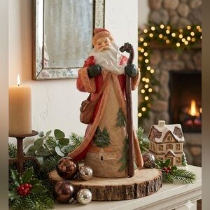 Holiday Santa Claus Figurine - Red and Green